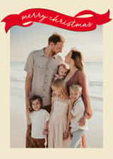 Personalised Christmas Photo Card created by Jennifer Lew - Classic Christmas Card - Red Ribbon Border