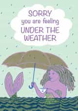 Get well soon - mermaid - sorry you are feeling under the weather created by Amy Hunter