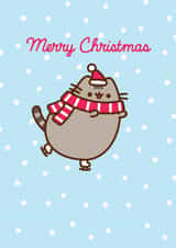 Cute Christmas Card - Pusheen - Ice Skating created by Hype Cards