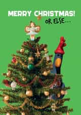 Funny Christmas Card - Wallace & Gromit - Feathers McGraw created by Hype Cards