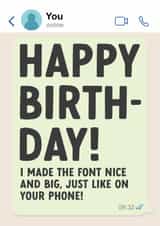 Funny Birthday Card - Giant Phone Font created by The Cake Thief