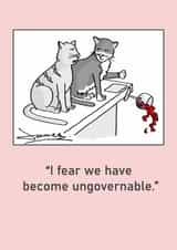 a funny cat card for your friend who breaks the rules created by James  Mellor 