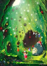 Cute Christmas Card - Studio Ghibli - My Neighbour Totoro created by Roberto Nieto