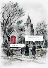 Christmas Caroling - Carol Singing - Christmas Time - Vintage - Traditional - Rude - Funny - Fuck Off - Christmas Card created by Colonel I. P. Knightly