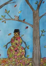 autumn snowman Card 23585 created by Ruth Ferrier Illustration