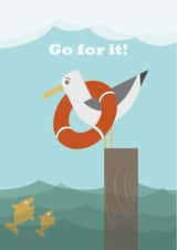 seagull ocean Good Luck Card 1012 created by Stef Rymenants