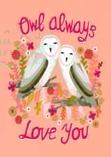 owl bird Valentines Day Card 1075 created by Andrea Lauren