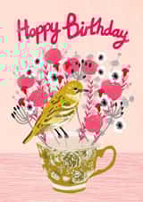 bird flowers Birthday Card 22436 created by Andrea Lauren
