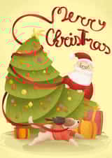 Secret Santa dog Christmas Card 23861 created by Rossella Trionfetti