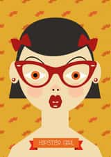 Hipster illustration Just because... Card 24191 created by Critical T-rex