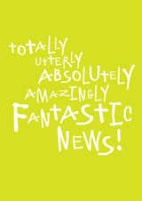 Funny Vocabulary Typography New Home Card / New Job Card - Totally Utterly Absolutely Amazing Fantastic News created by Megan Claire