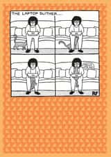 cat laptop Humour Card 1809 created by On The Prowl Cat Cartoons