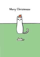 Cat and Mouse - Cat Gift - Dead Mouse - Funny - From the Cat - Sassy - Christmas themed card created by Reigning Cats . . . and dogs