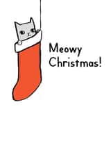 cat stocking Christmas Card 1636 created by Reigning Cats . . . and dogs