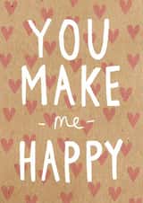 Cute Valentines Day Card - You Make Me Happy created by Charly Clements