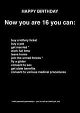 birthday 16 Card 1770 created by Jo Alfie Wimborne