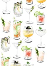 Cocktails Drinks Birthday Card 1148 created by Katie Tomlinson