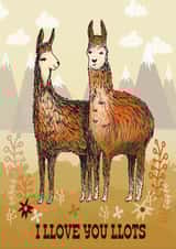 love llama Valentines Day Card 25064 created by Paper Sparrow