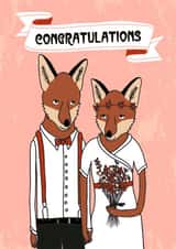 Congratulations - Fox themed wedding card created by Paper Sparrow