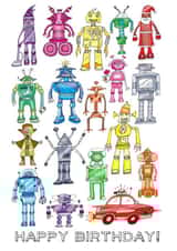 #robots #happybirthday Birthday Card 2452 created by Beccy Blake