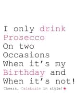 prosecco female Birthday Card 2763 created by Always Sparkle