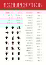 Tick the box ninja card created by Paul O'Connor