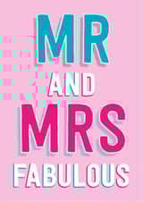Mr and Mrs Fabulous - typography wedding card created by Dean Morris Cards