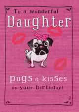 Daughter pug Birthday Card 3104 created by JellynBean