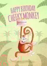 monkey cake Birthday Card 1301 created by Andy Roper