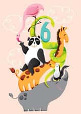 animal zoo Birthday Card 3276 created by Liz Harry