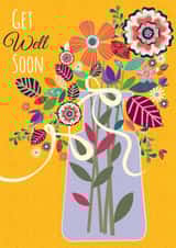 Traditional/pretty Get Well Soon card, featuring a beautiful floral design. created by Laura Darrington Design Ltd.