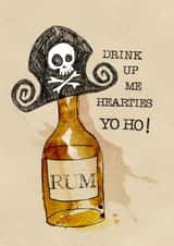 rum pirate Congratulations Card 3470 created by D J R Bennett