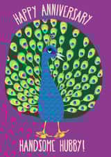 peacock bird Anniversary Card 3237 created by Jo Milne