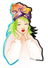 girl colourful Just because... Card 22368 created by Paula Bressel