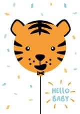 Tiger Balloon New Baby Card created by Macie Dot Doodles