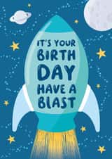 Have a Blast Rocket Birthday Card created by Macie Dot Doodles