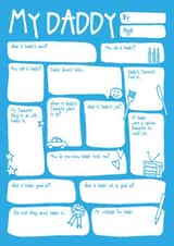 Cute Kid's DIY Father's Day & Birthday Card In Blue - My Daddy created by Bow & Bell