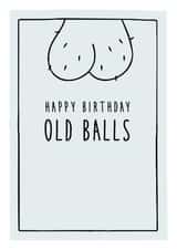 happy birthday old balls - funny Birthday Card created by Prairie Chick Prints