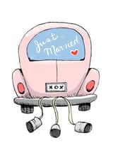 JUST MARRIED wedding car - pink created by Ashley Taylor