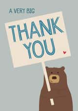 Cute Bear Thank You Card - Bear - A Very Big Thank You created by Wink Design - Michelle Roberts