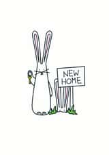 Cute Bunny New Home Card - House Key - New Home created by Hoppy Bunnies