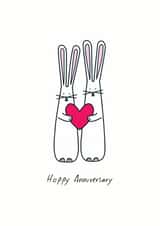 Cute Bunny Anniversary Card - Bunnies - Hoppy - Hoppy Anniversary created by Hoppy Bunnies