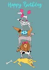 Dog Birthday Card - Dog Lover - Stack - Cute created by Just like Sophie