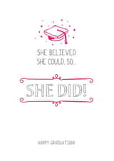 she believed Graduation Card 4531 created by Prairie Chick Prints