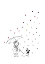 Dog lover walk in rain card (pug) created by Heidi Burton