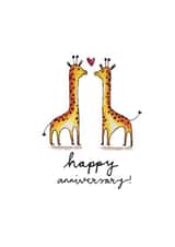 Cute Anniversary Card - Giraffes - Happy Anniversary created by Odd Socks