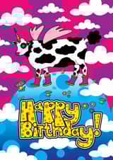 cow animal Birthday Card 5016 created by Manic Minotaur
