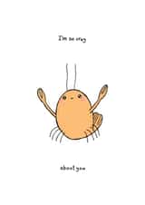 Cute Crayfish Anniversary Card / Valentines Day Card - I'm So Cray About You created by Ellie Bednall