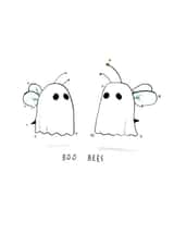 Funny Anniversary Card - Ghost Pun - Boo Bees created by Jelly Armchair