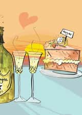 Engaged Congratulations Engagement and Marriage Card 22939 created by Higgledy Ink Illustration